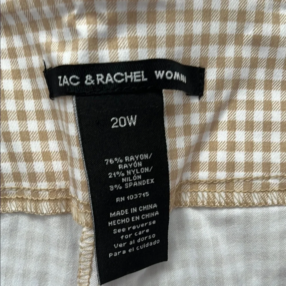 Zac & Rachel Beige Checkered Pants - Picture 2 of 10